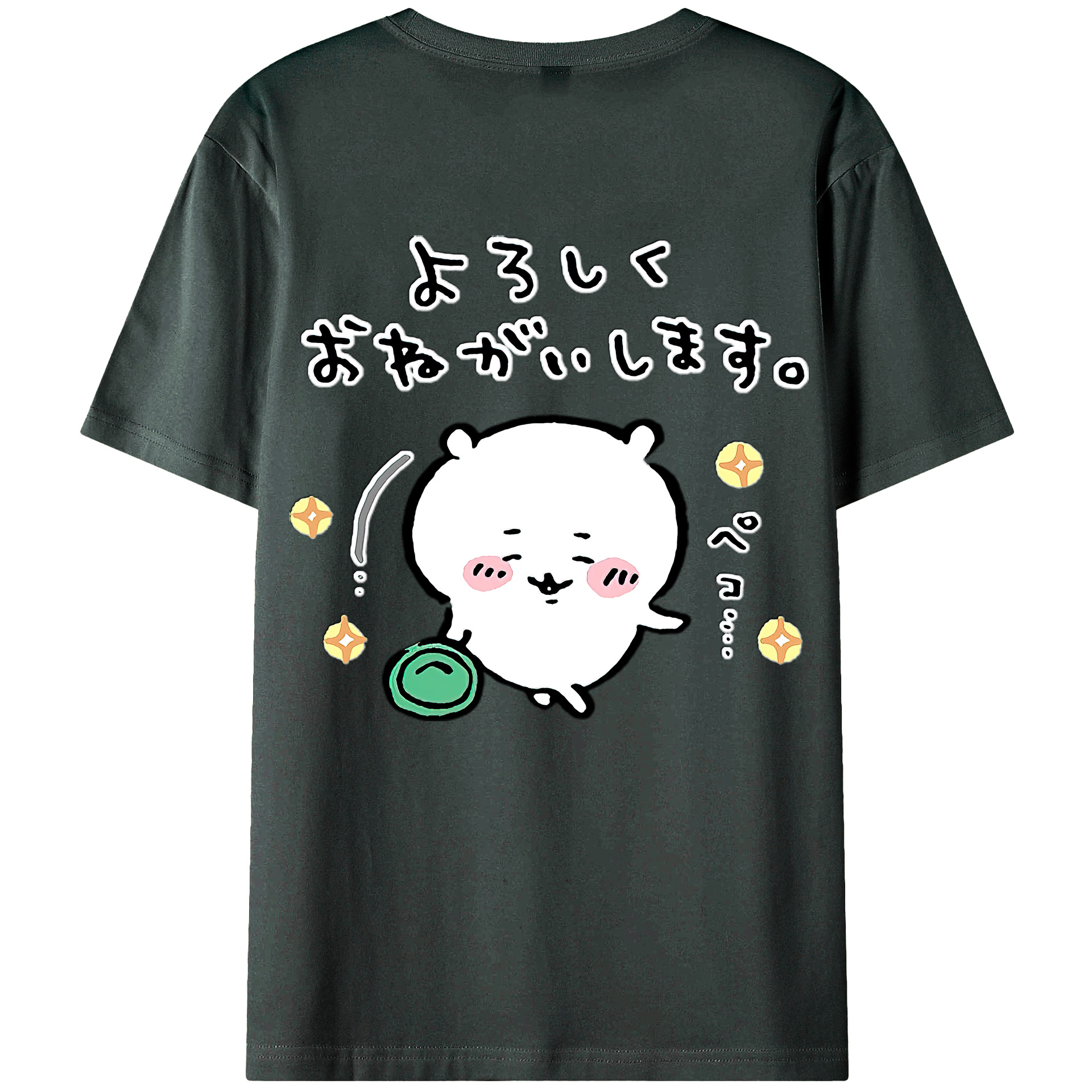 （画像用） ちいかわ ちいかわ Chii-kawa chiikawa 綿100％ メンズ半袖Tシャツ（バックプリント） 通気性